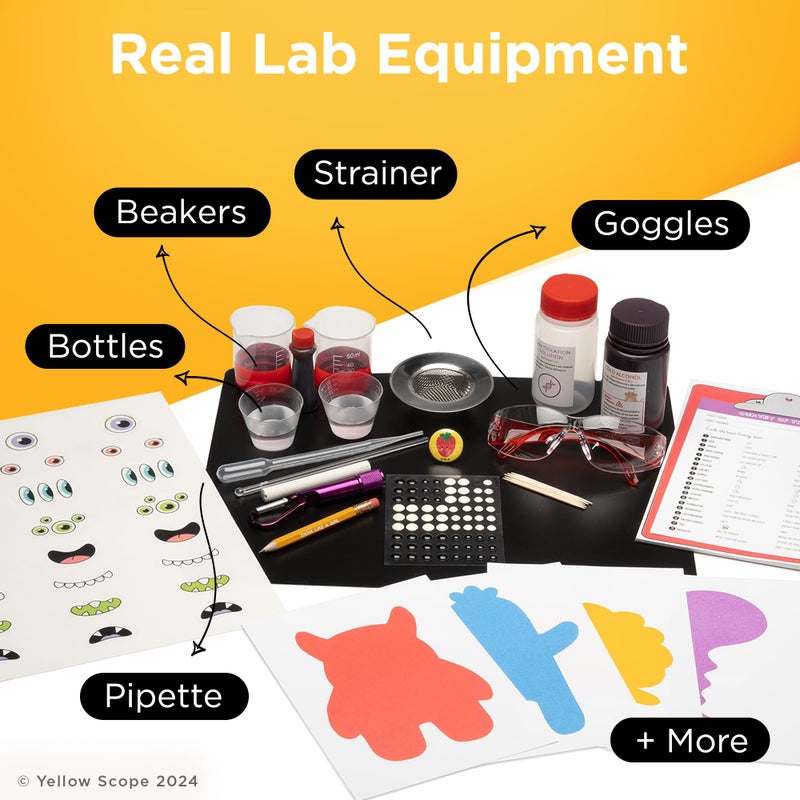 YELLOW SCOPE Genetics Science Kit - DNA & Traits Kit, Metal Lab Tools, Ages 8-12 - Hands-On STEM Science Experiment & Educational Toy - Genetics Lab Setup - Image 3